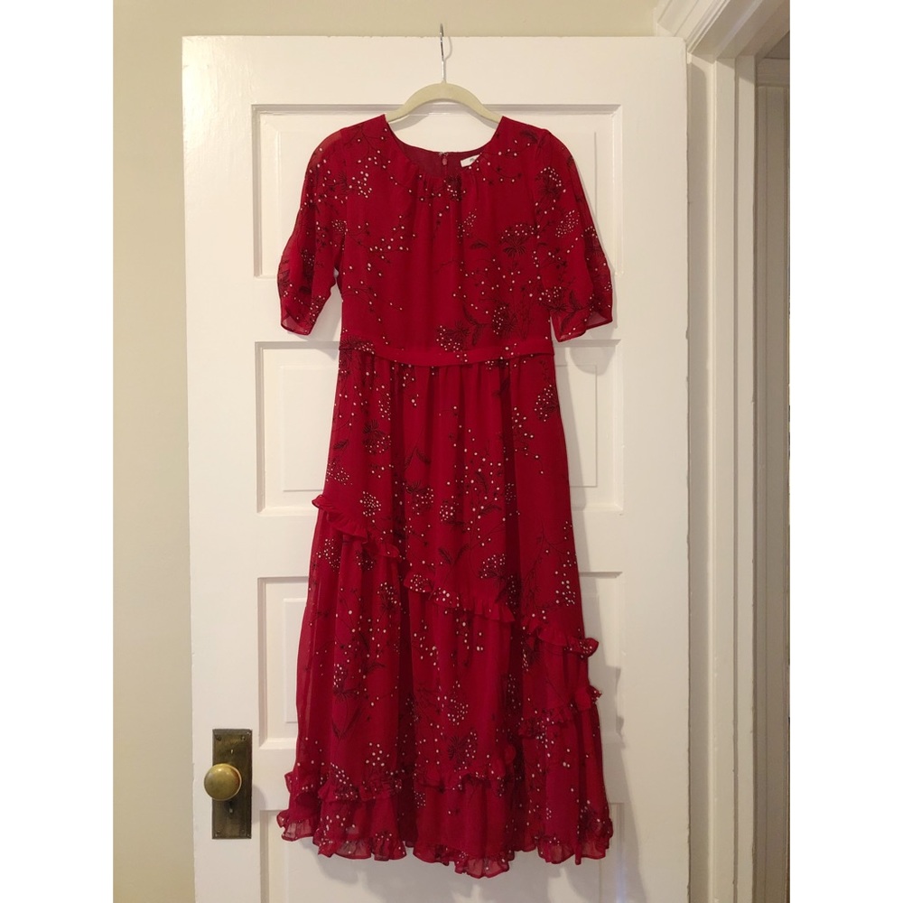 Madewell Windpoppy Ruffle Midi Dress